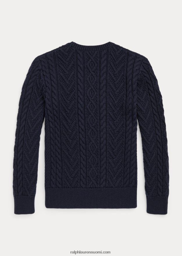 Ralph Lauren lapset aran-neulottu puuvillasekoitepusero 0Z24ZR6680 rl laivasto