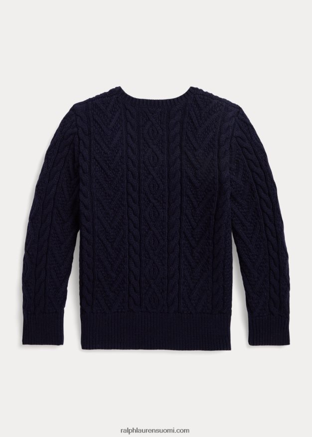 Ralph Lauren lapset aran-neulottu puuvillasekoitepusero 0Z24ZR9919 rl laivasto