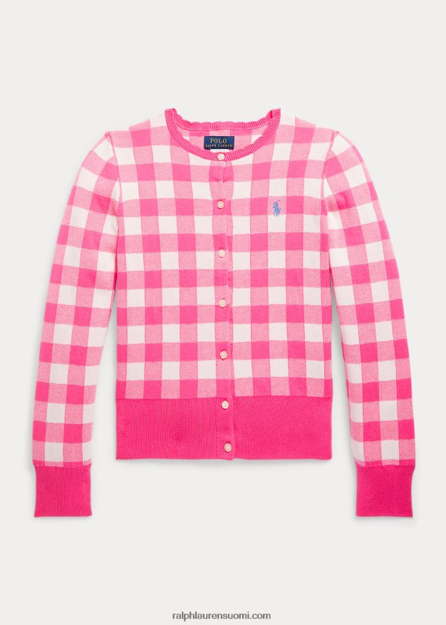 Ralph Lauren lapset gingham-puuvillaneuletakki 0Z24ZR7132 herkkä pinkki