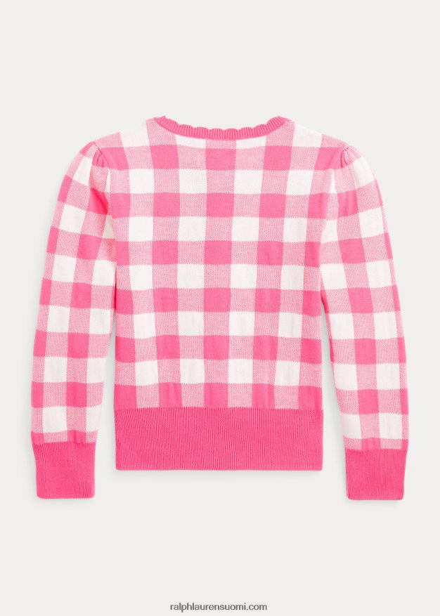 Ralph Lauren lapset gingham-puuvillaneuletakki 0Z24ZR9966 herkkä pinkki