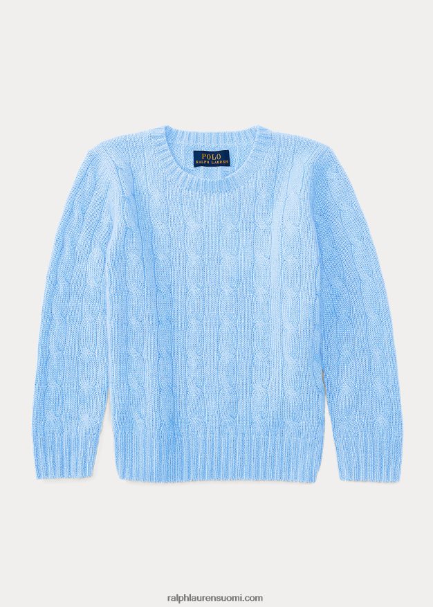Ralph Lauren lapset ikoninen kaapelineulottu kashmirpusero 0Z24ZR5718 uusi litchfield sininen