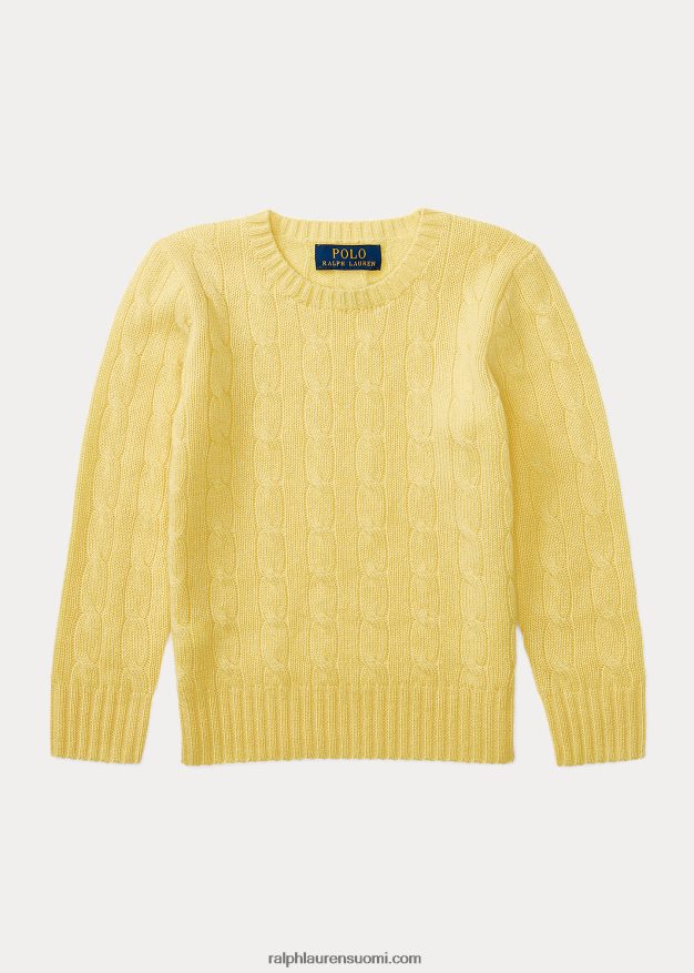 Ralph Lauren lapset ikoninen kaapelineulottu kashmirpusero 0Z24ZR5721 beekman keltainen