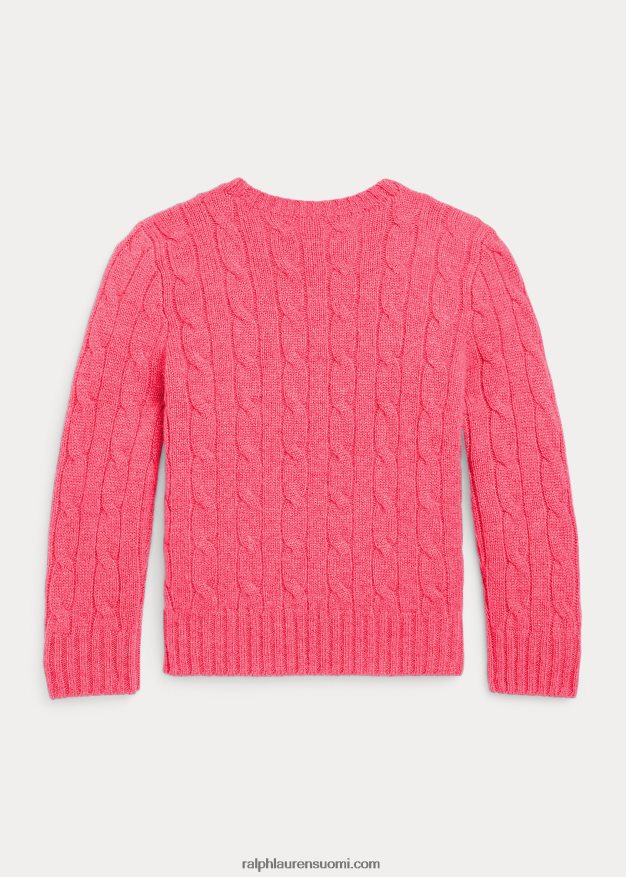 Ralph Lauren lapset ikoninen kaapelineulottu kashmirpusero 0Z24ZR5722 terra ruusu