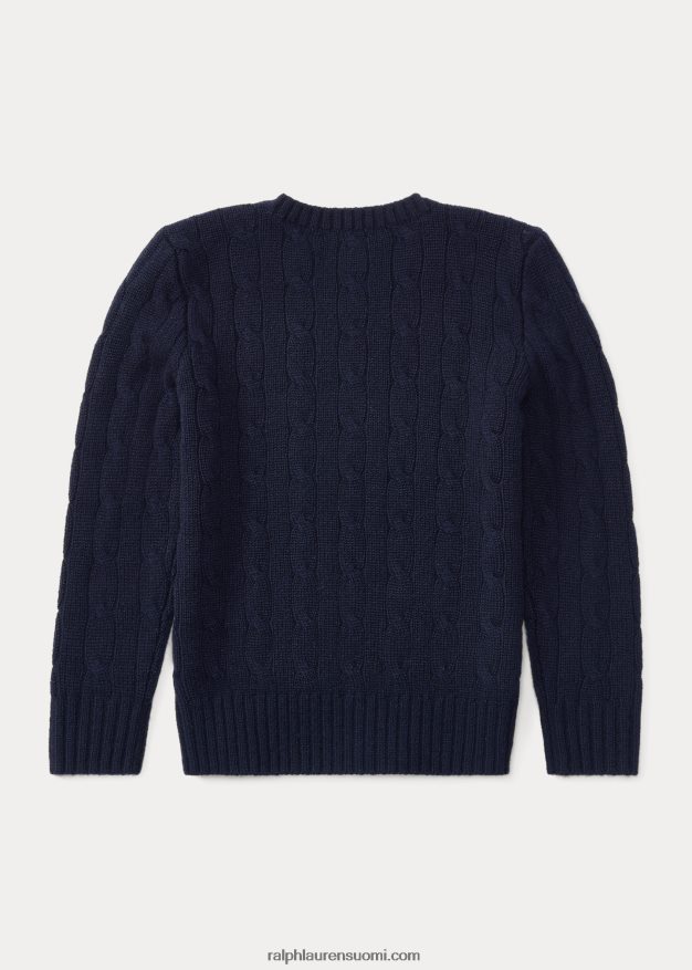 Ralph Lauren lapset ikoninen kaapelineulottu kashmirpusero 0Z24ZR5725 hienostunut laivasto