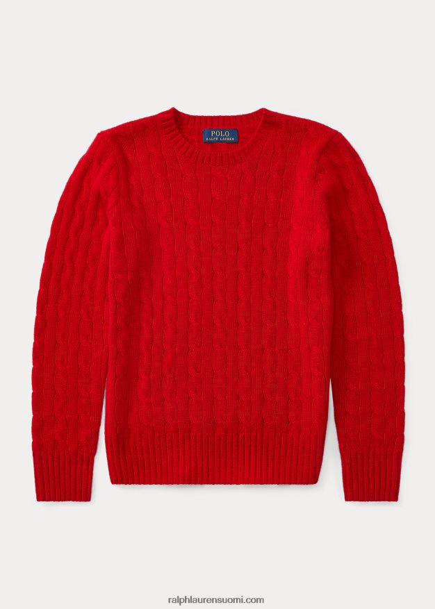 Ralph Lauren lapset ikoninen kaapelineulottu kashmirpusero 0Z24ZR6209 Rl 2000 punainen