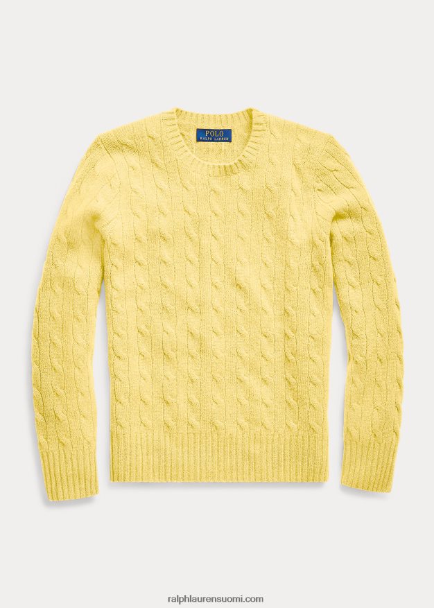 Ralph Lauren lapset ikoninen kaapelineulottu kashmirpusero 0Z24ZR6211 beekman keltainen
