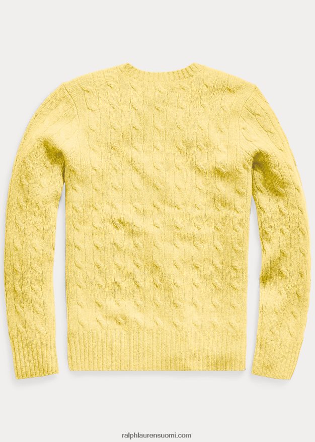 Ralph Lauren lapset ikoninen kaapelineulottu kashmirpusero 0Z24ZR6211 beekman keltainen