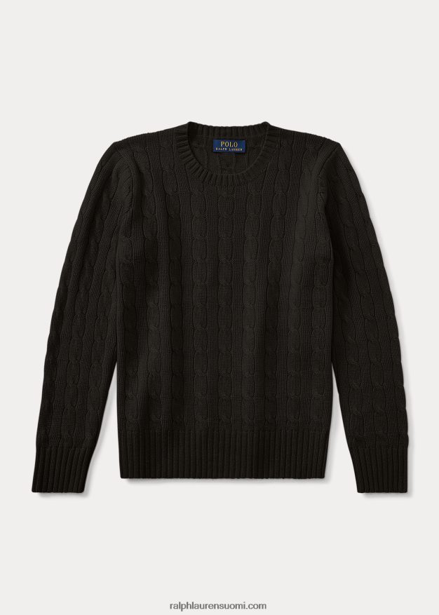 Ralph Lauren lapset ikoninen kaapelineulottu kashmirpusero 0Z24ZR6215 musta