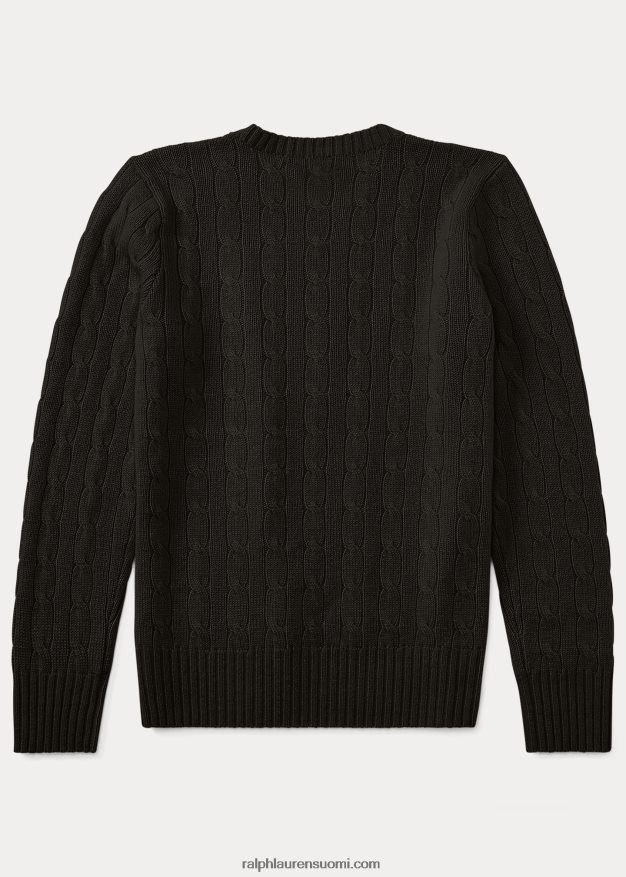 Ralph Lauren lapset ikoninen kaapelineulottu kashmirpusero 0Z24ZR6215 musta