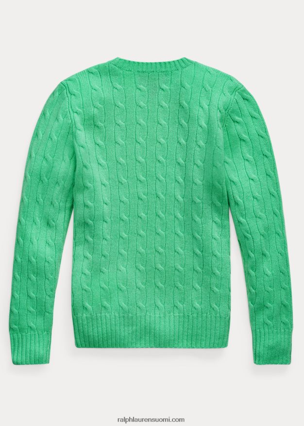 Ralph Lauren lapset ikoninen kaapelineulottu kashmirpusero 0Z24ZR6219 ohjaustanko vihreä