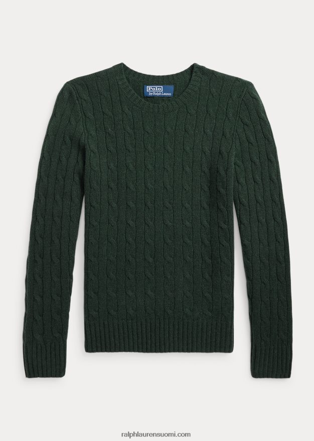 Ralph Lauren lapset ikoninen kaapelineulottu kashmirpusero 0Z24ZR6220 sammalakaatti