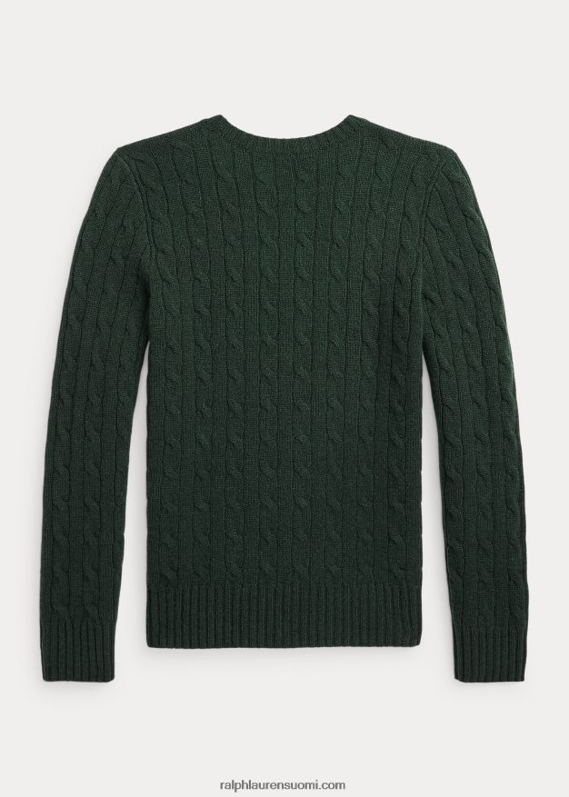 Ralph Lauren lapset ikoninen kaapelineulottu kashmirpusero 0Z24ZR6220 sammalakaatti