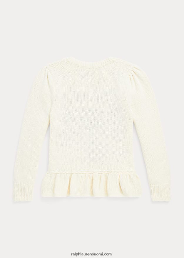 Ralph Lauren lapset intarsia-neulottu puuvillasekoitepusero 0Z24ZR7469 klubitalo kerma