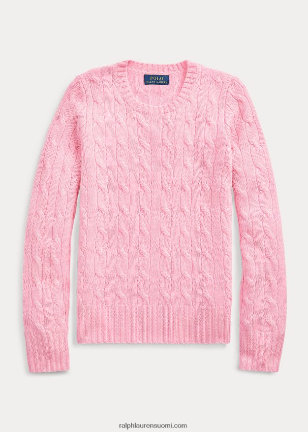 Ralph Lauren lapset kaapelineulottu kashmir villapaita 0Z24ZR7192 karmelin pinkki