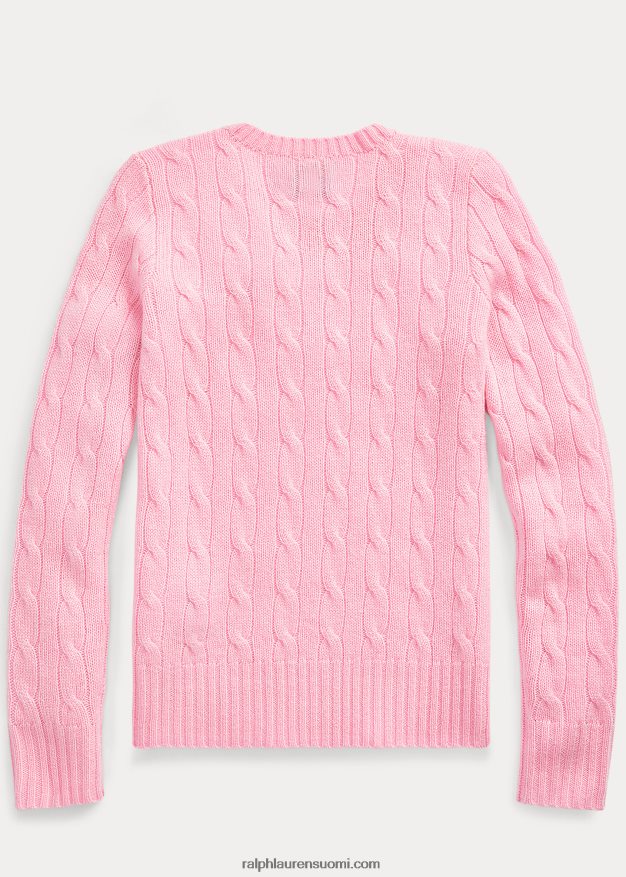 Ralph Lauren lapset kaapelineulottu kashmir villapaita 0Z24ZR7192 karmelin pinkki