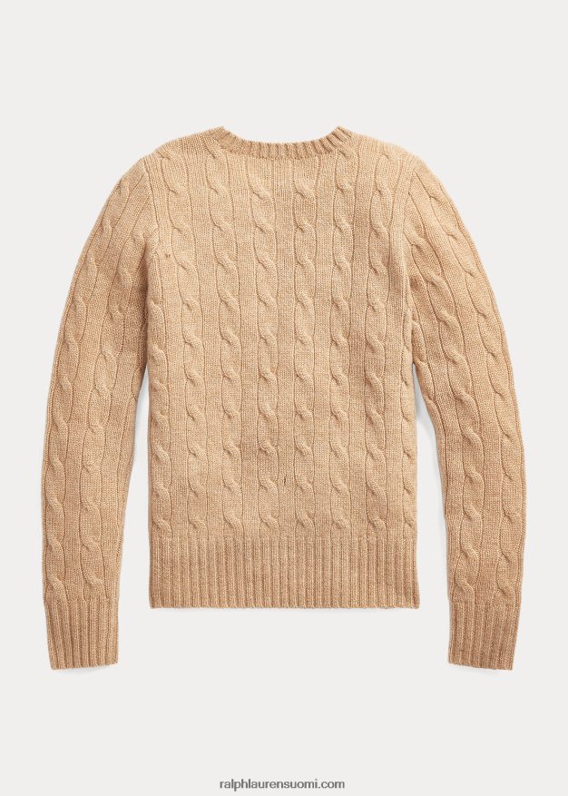 Ralph Lauren lapset kaapelineulottu kashmir villapaita 0Z24ZR7196 kamelin melange