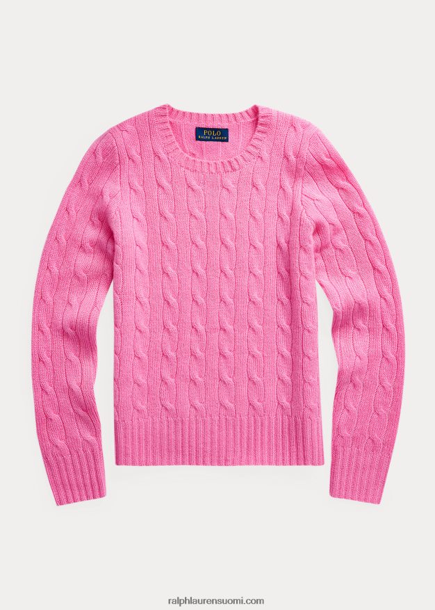 Ralph Lauren lapset kaapelineulottu kashmir villapaita 0Z24ZR7200 hammond pinkki