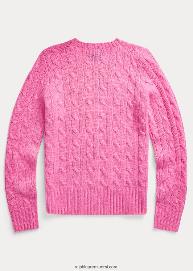 Ralph Lauren lapset kaapelineulottu kashmir villapaita 0Z24ZR7200 hammond pinkki
