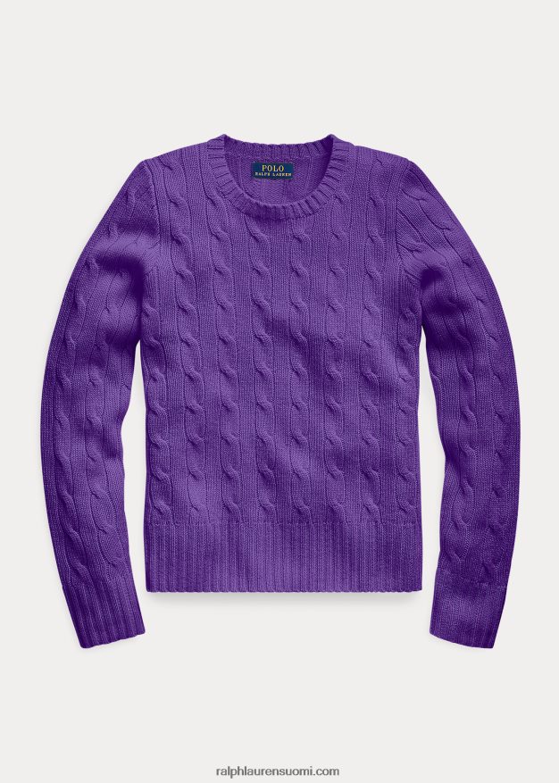 Ralph Lauren lapset kaapelineulottu kashmir villapaita 0Z24ZR7202 kuninkaallinen lila