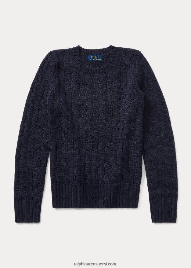 Ralph Lauren lapset kaapelineulottu kashmir villapaita 0Z24ZR7203 hienostunut laivasto