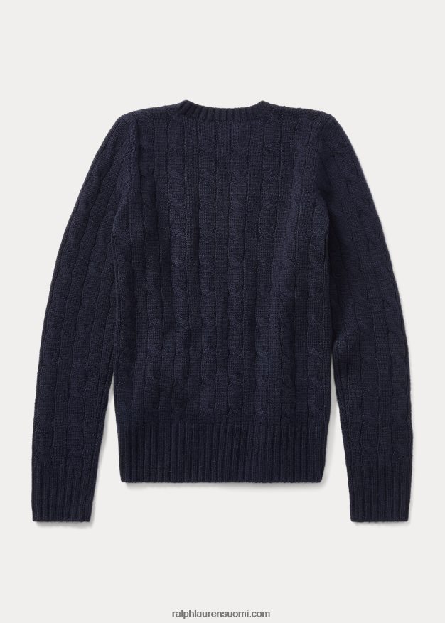 Ralph Lauren lapset kaapelineulottu kashmir villapaita 0Z24ZR7203 hienostunut laivasto