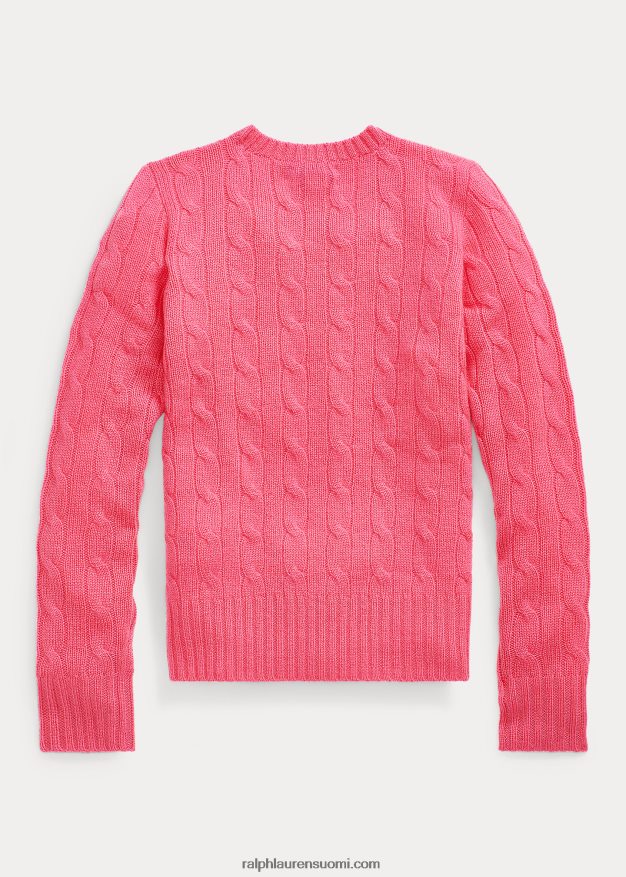 Ralph Lauren lapset kaapelineulottu kashmir villapaita 0Z24ZR7204 terra ruusu