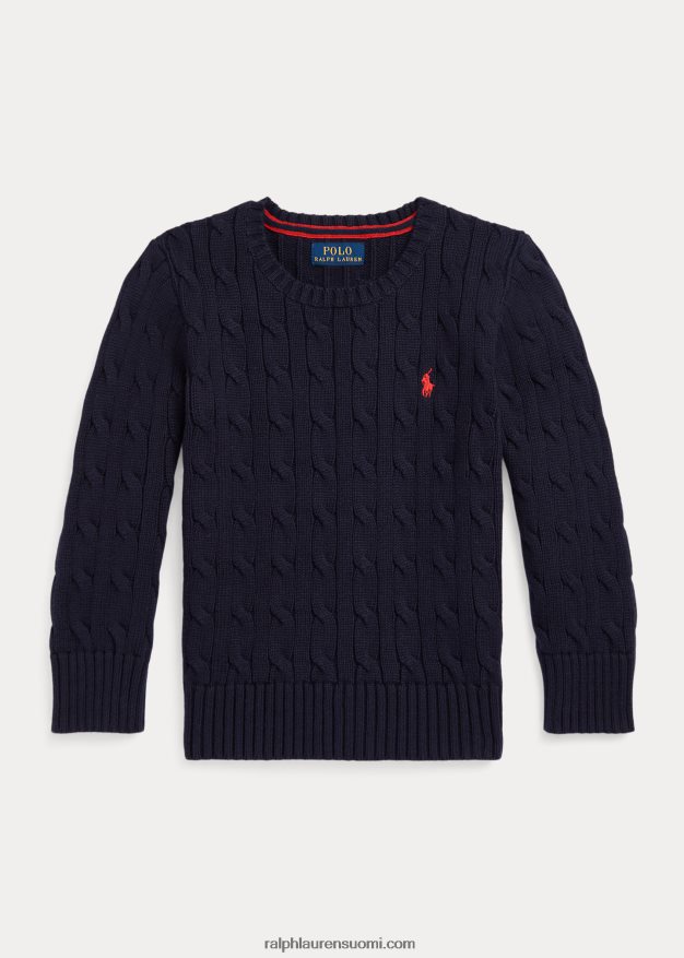 Ralph Lauren lapset kaapelineulottu puuvillapusero 0Z24ZR6419 rl laivasto