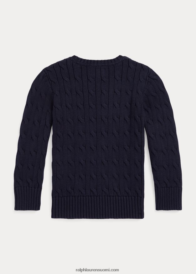 Ralph Lauren lapset kaapelineulottu puuvillapusero 0Z24ZR6419 rl laivasto