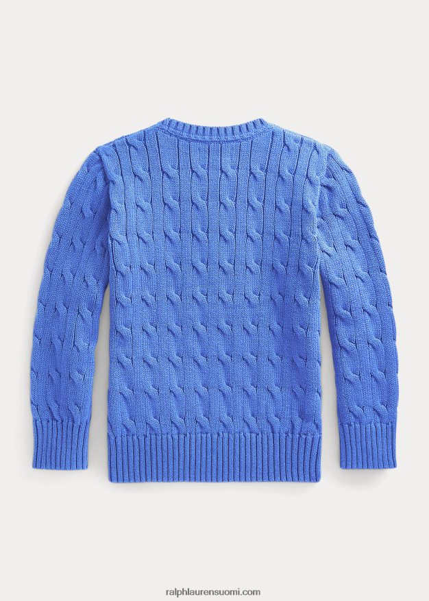 Ralph Lauren lapset kaapelineulottu puuvillapusero 0Z24ZR6420 satamasaaren sininen