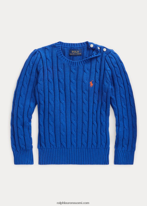 Ralph Lauren lapset kaapelineulottu puuvillapusero 0Z24ZR7390 uusi iiris