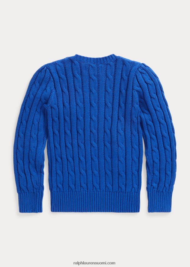 Ralph Lauren lapset kaapelineulottu puuvillapusero 0Z24ZR7390 uusi iiris