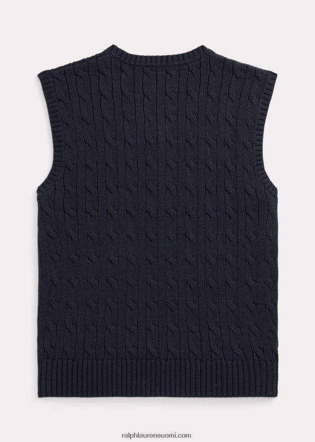 Ralph Lauren lapset kaapelineulottu puuvillapusero liivi 0Z24ZR9899 rl laivasto