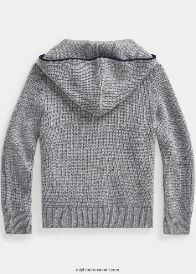 Ralph Lauren lapset kashmir täysvetoketjullinen villapaita 0Z24ZR5917 harmaa kanerva