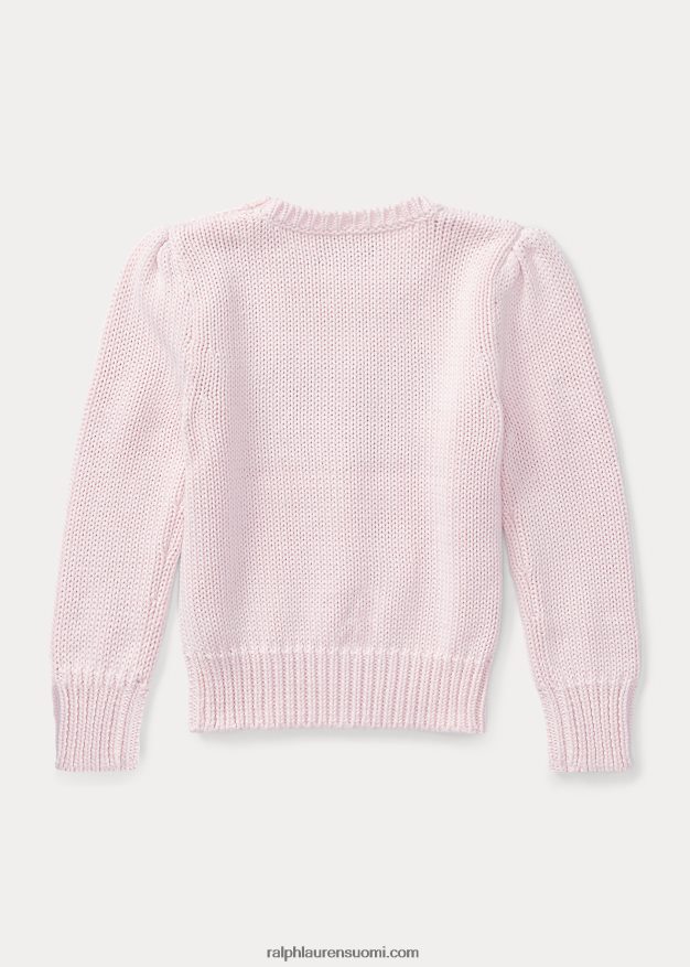 Ralph Lauren lapset lippupuuvillainen crewneck neule 0Z24ZR6795 akaasia pinkki