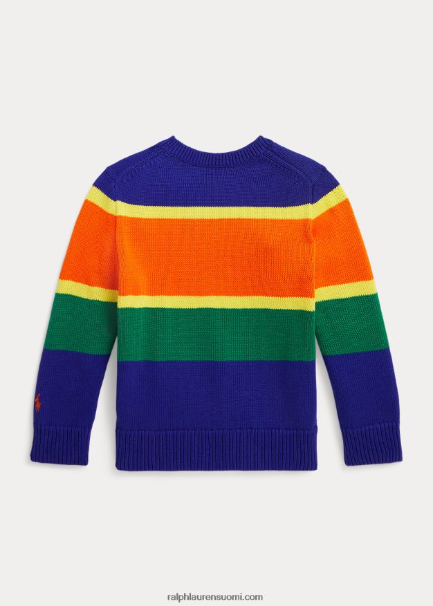 Ralph Lauren lapset logoraidallinen puuvillapusero 0Z24ZR9914 kaupungin kuninkaallinen multi