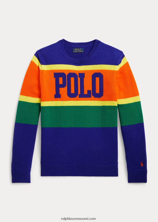 Ralph Lauren lapset logoraidallinen puuvillapusero 0Z24ZR9932 kaupungin kuninkaallinen multi