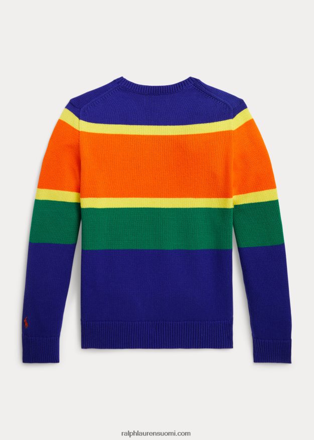 Ralph Lauren lapset logoraidallinen puuvillapusero 0Z24ZR9932 kaupungin kuninkaallinen multi