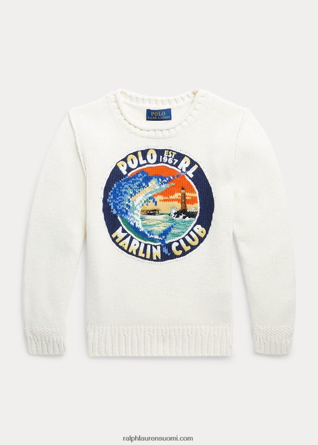 Ralph Lauren lapset marliinipuuvillapusero 0Z24ZR9767 klubitalo kerma