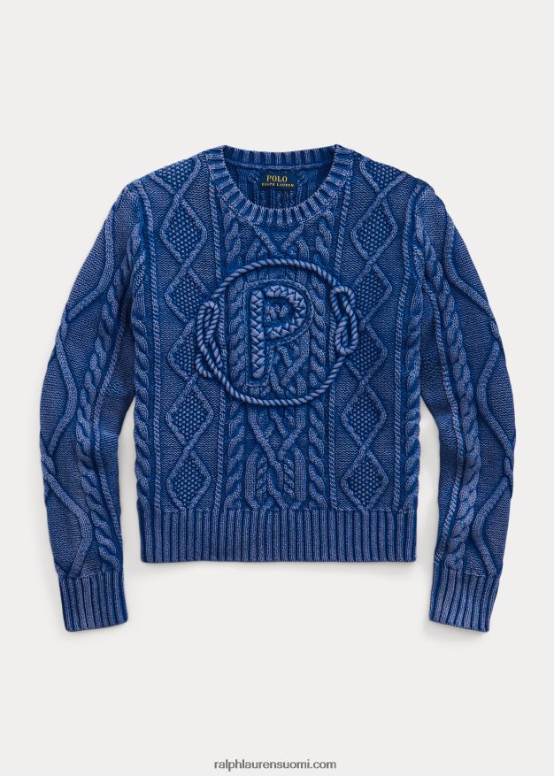 Ralph Lauren lapset meri-applikoitu puuvillapusero 0Z24ZR7520 pesty kuninkaallinen laivasto