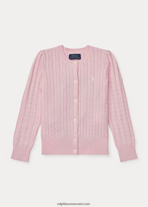 Ralph Lauren lapset minikaapeli puuvillaneuletakki 0Z24ZR6935 ripaus vaaleanpunaista