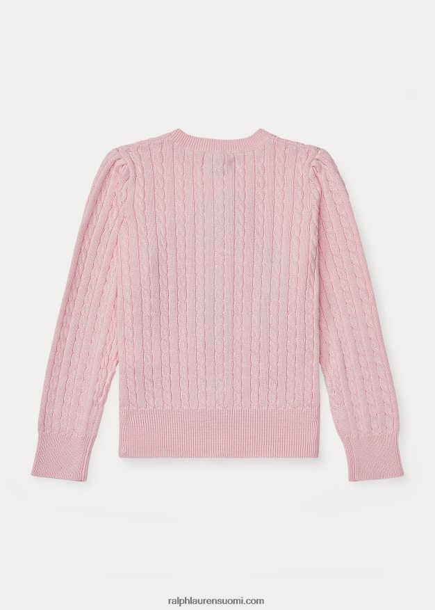 Ralph Lauren lapset minikaapeli puuvillaneuletakki 0Z24ZR6935 ripaus vaaleanpunaista