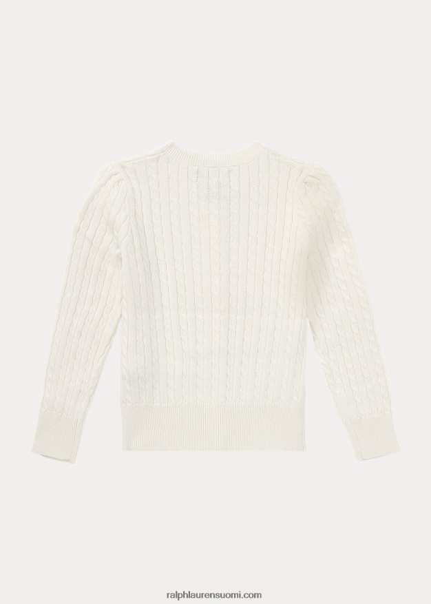 Ralph Lauren lapset minikaapeli puuvillaneuletakki 0Z24ZR6938 lämmin valkoinen