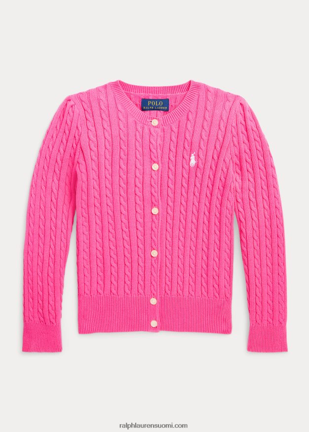 Ralph Lauren lapset minikaapeli puuvillaneuletakki 0Z24ZR6939 aavikon pinkki