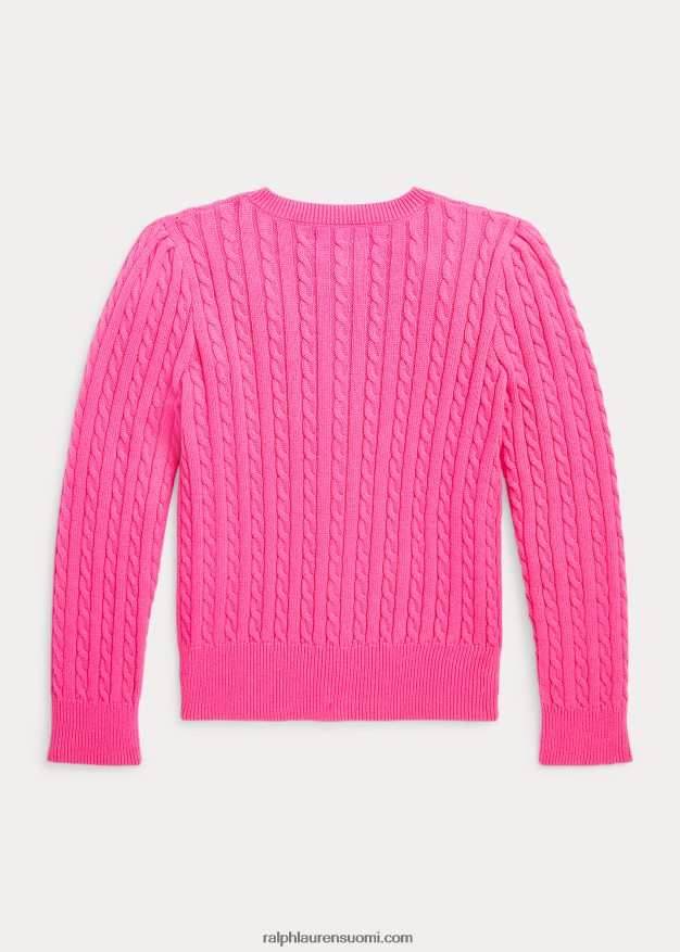 Ralph Lauren lapset minikaapeli puuvillaneuletakki 0Z24ZR6939 aavikon pinkki