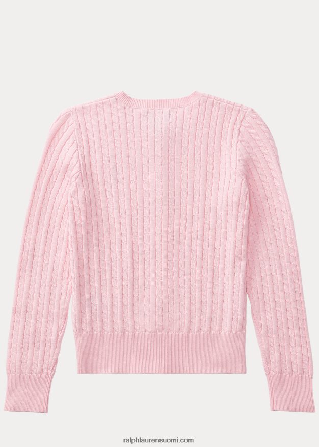 Ralph Lauren lapset minikaapeli puuvillaneuletakki 0Z24ZR7240 vaaleanpunainen