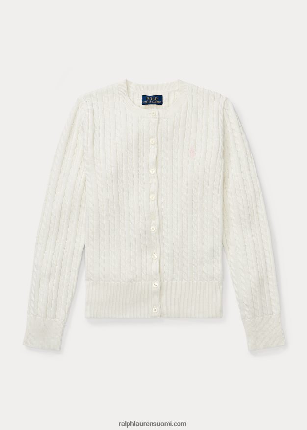 Ralph Lauren lapset minikaapeli puuvillaneuletakki 0Z24ZR7243 lämmin valkoinen