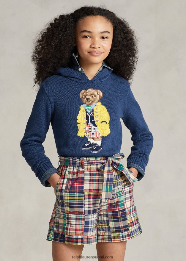 Ralph Lauren lapset polo bear hupullinen puuvillapusero 0Z24ZR7494 maalaismainen sininen