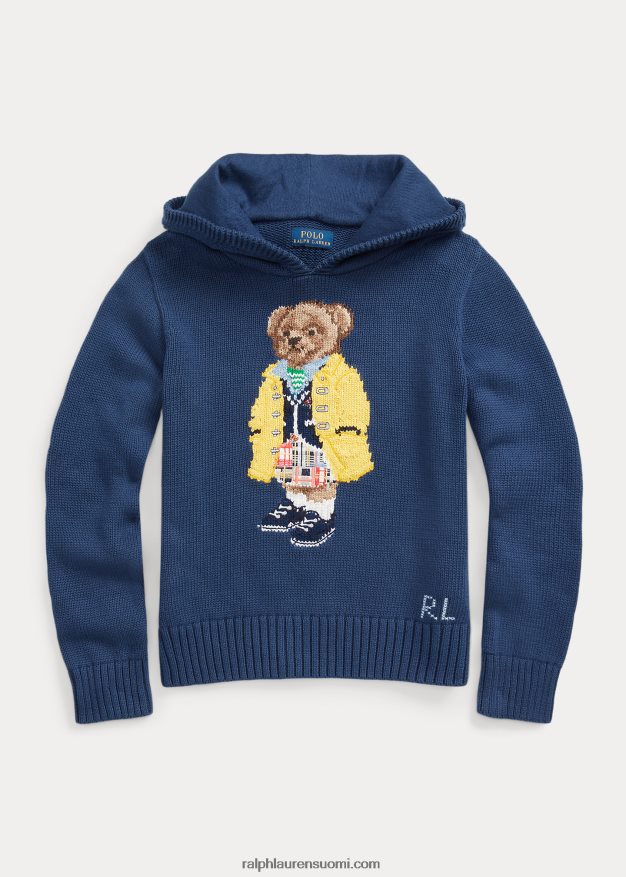 Ralph Lauren lapset polo bear hupullinen puuvillapusero 0Z24ZR7494 maalaismainen sininen