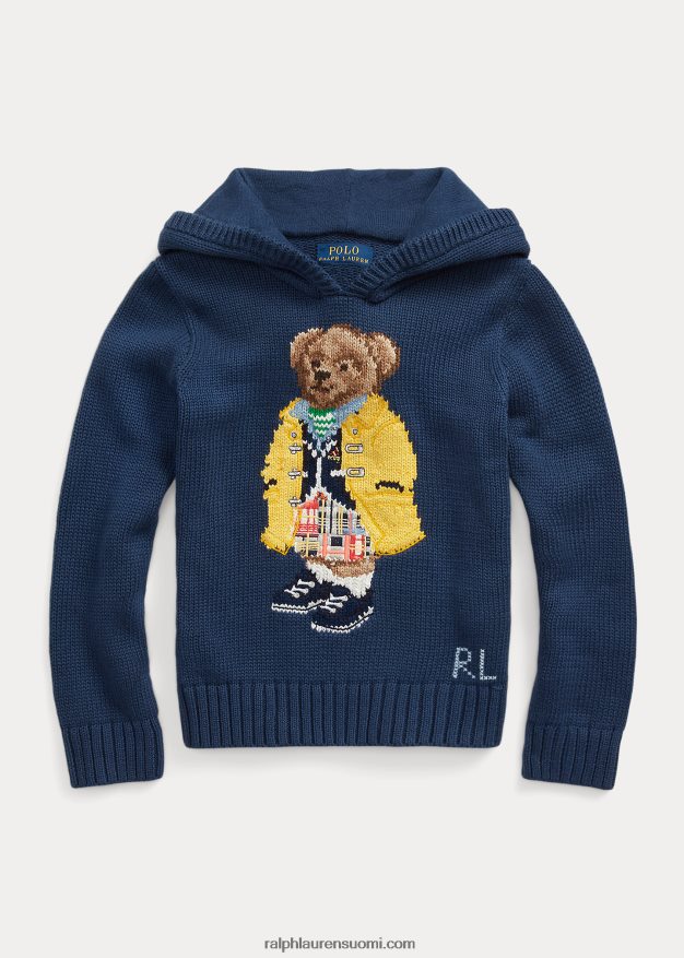 Ralph Lauren lapset polo bear hupullinen puuvillapusero 0Z24ZR9990 maalaismainen sininen