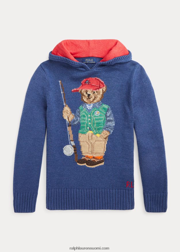 Ralph Lauren lapset polo bear puuvillainen hupullinen pusero 0Z24ZR6105 vanha kuninkaallinen